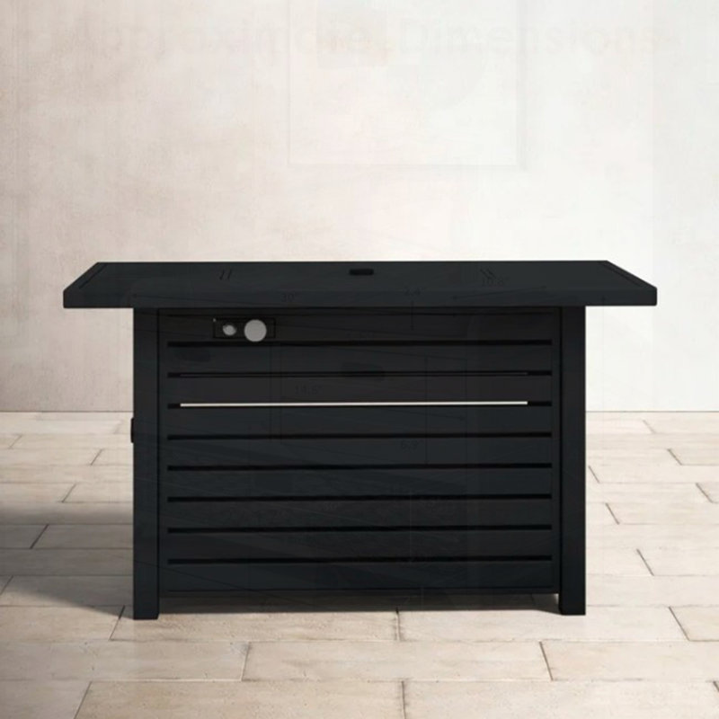 Table de foyer d'extérieur en acier au propane ou au gaz naturel avec couvercle, parfaite pour les réceptions à l'année et les rassemblements confortables