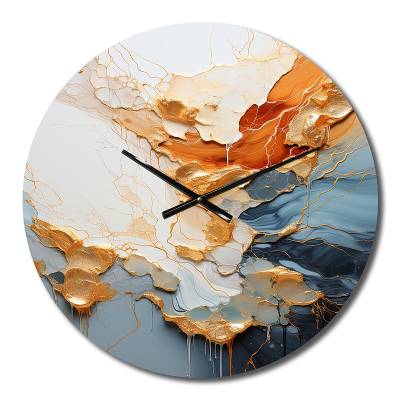 Horloge murale dorée Golden Sunrisre, Petit