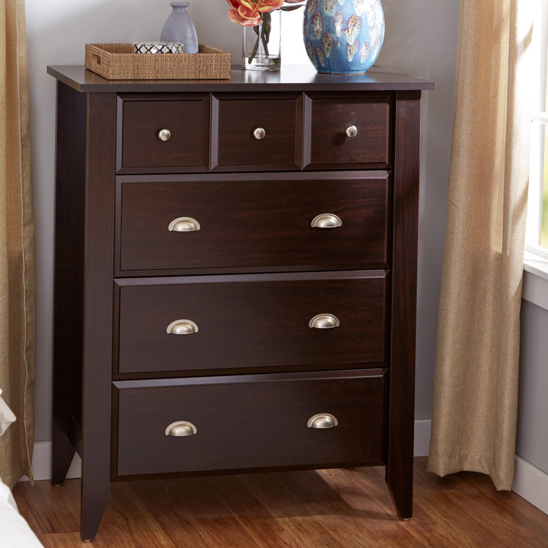 Deundray 34.75'' W 4 - Drawer Dresser, Jamocha Wood