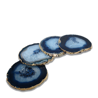 Agate Coaster with Gold Edge