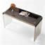 Bureau Platinum Diamond Natural Stone avec pieds en acrylique et placage de cuir-1869377816