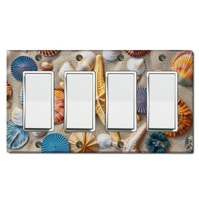 4-Gang Toggle Light Switch Wall Plate
