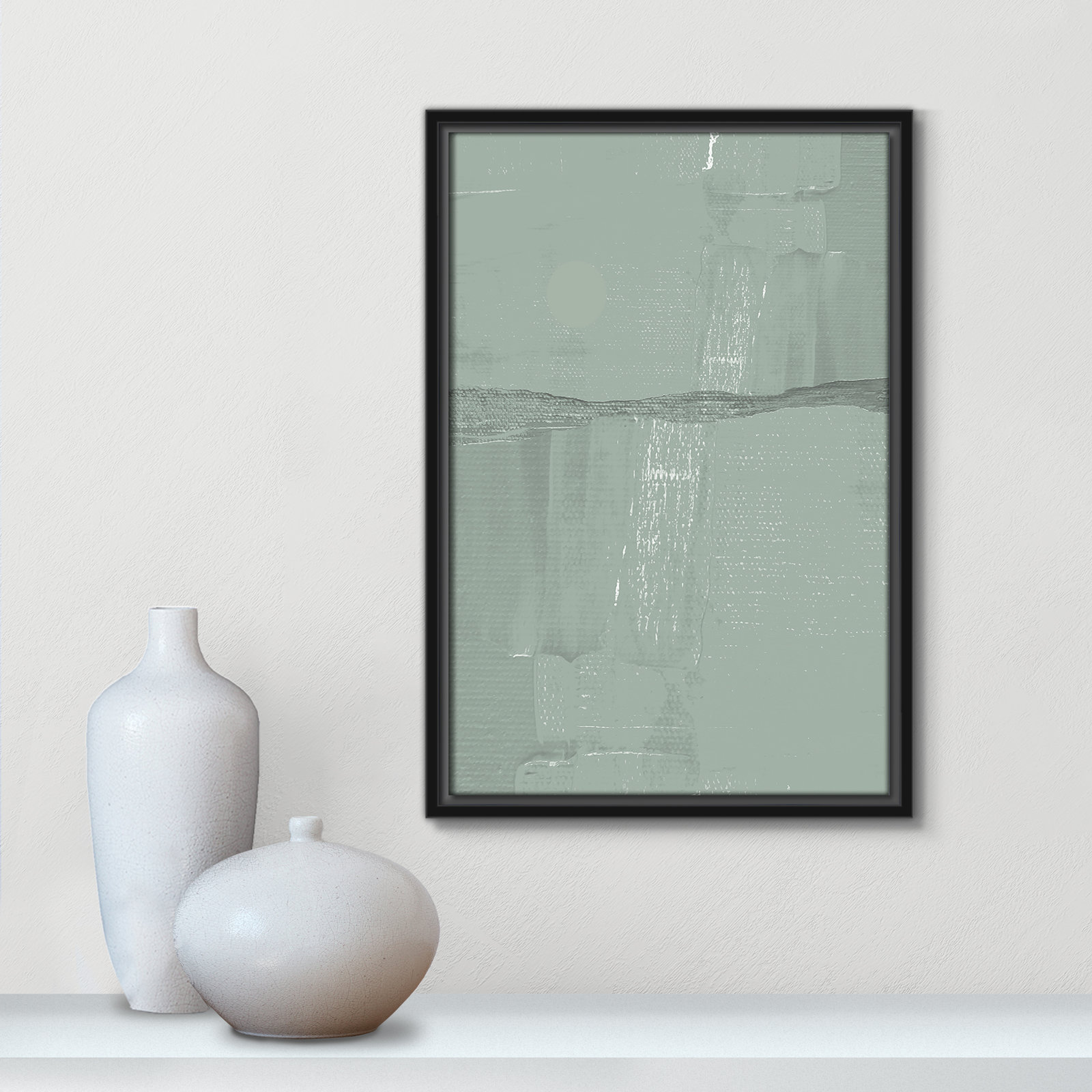 Attica "Sage Abstract" Print, 19.5" H x 13.5" W x 2" D, Black