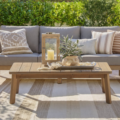 47.2"L X 25.6"W Rectangular Outdoor Soild Wood Coffee Table
