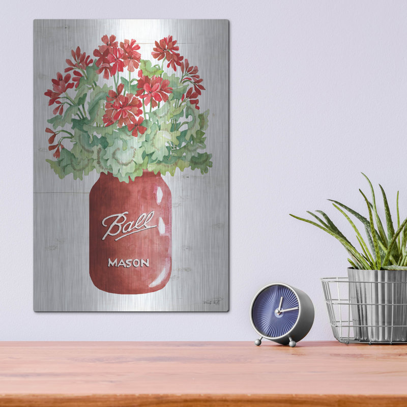 «Patriotic Red Jar» par Cindy Jacobs, H 16 po x l 12 po