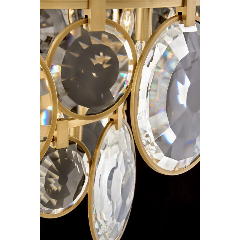Nala 15 - Light Crystal Tiered Chandelier, Heritage Brass