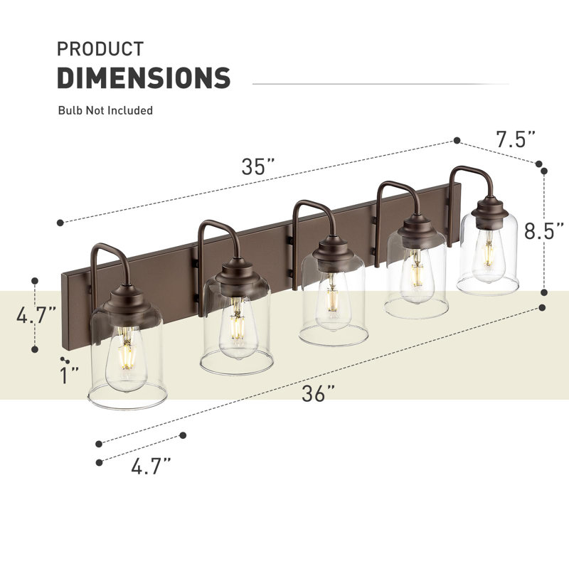 Lundell 5 - Light Dimmable Vanity Light, Oil Rubbed Bronze