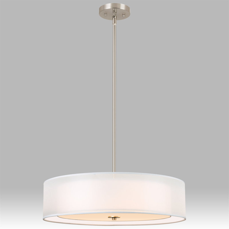 Lustre tambour 3 lumières à abat-jour anaie