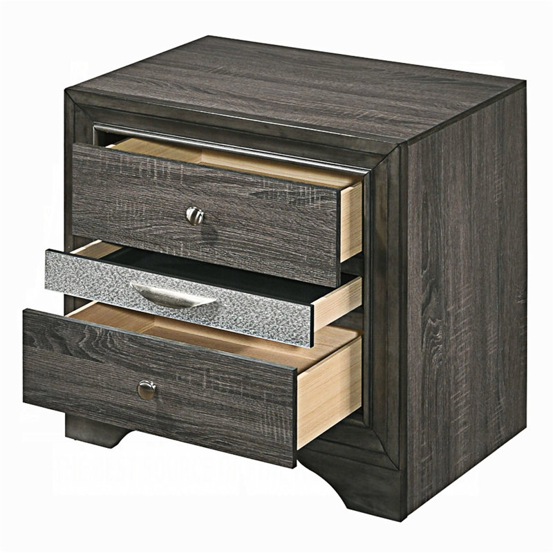 Table de chevet avec tiroir, Gris