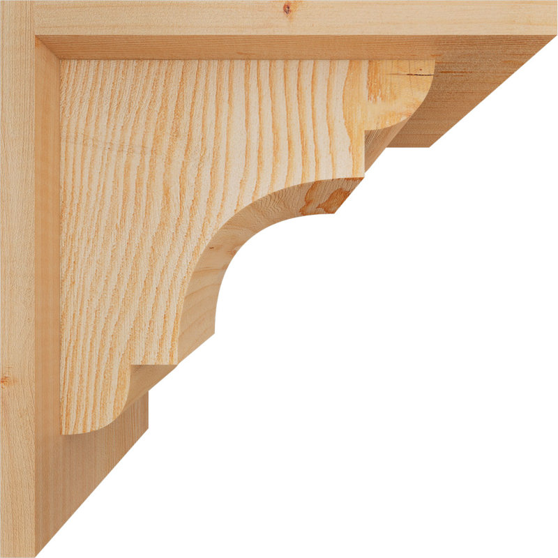 New Brighton Corbel avec plaque arrière, H 10 po x l 7,5 po x P 10 po, Sapin de Douglas, Lisse
