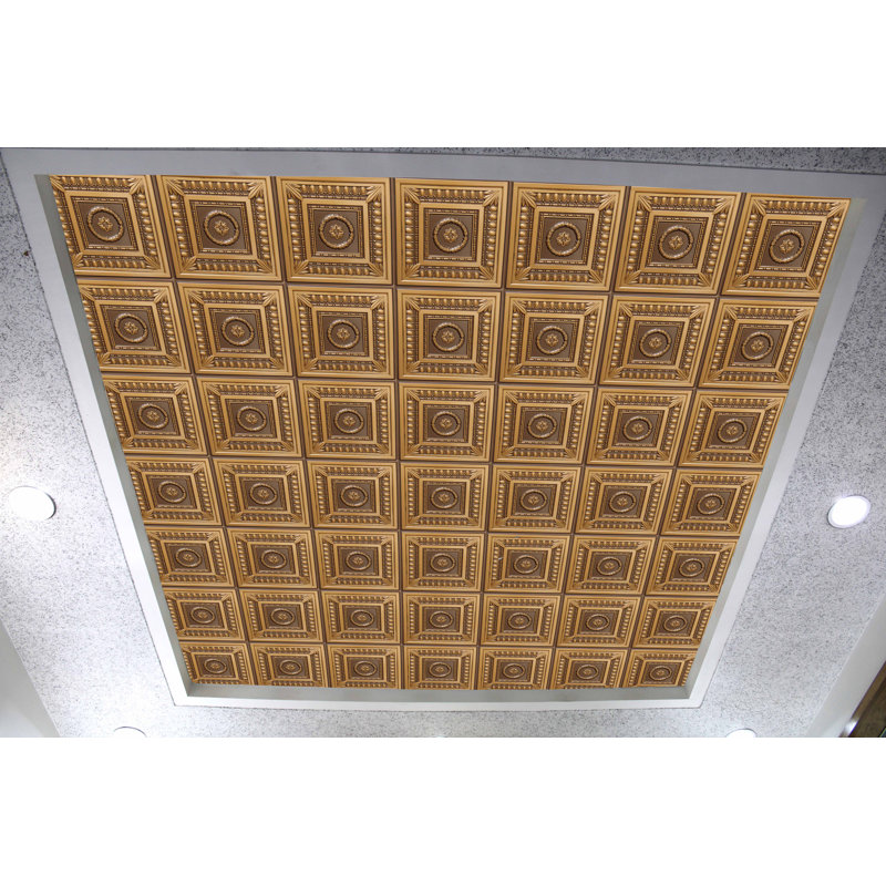 Carreau de plafond en PVC 2 pi x 2 pi Falkirk Perth, Or antique