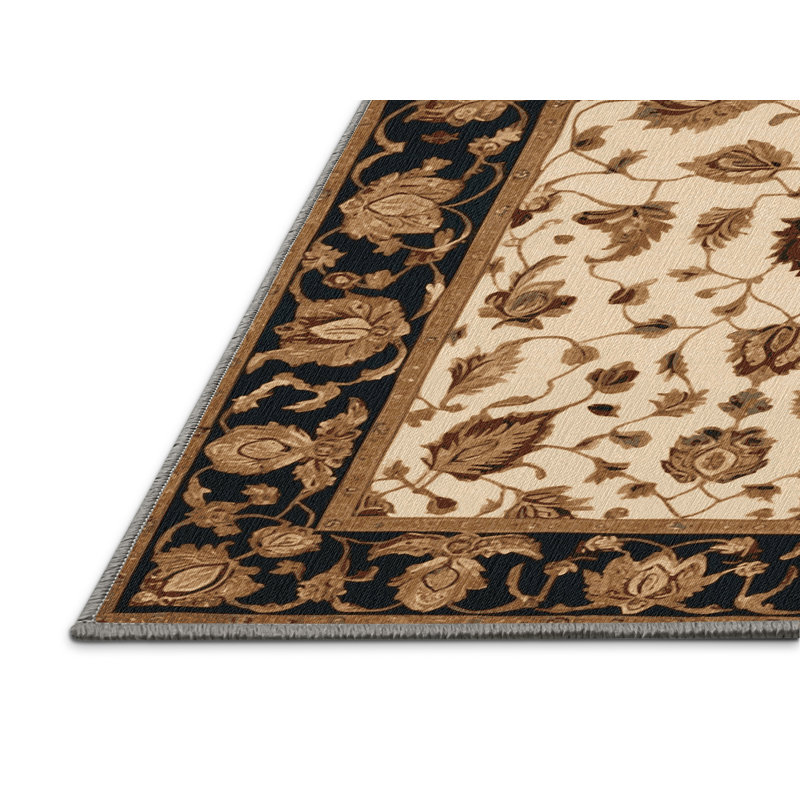 Tapis brun lavable à la machine, Rond 6 pi