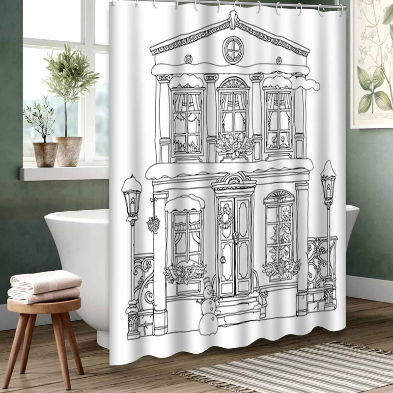 Rideau de douche transparent transparent, rideaux de douche pour la salle de bain avec 12 crochets, 72" L x 78" W