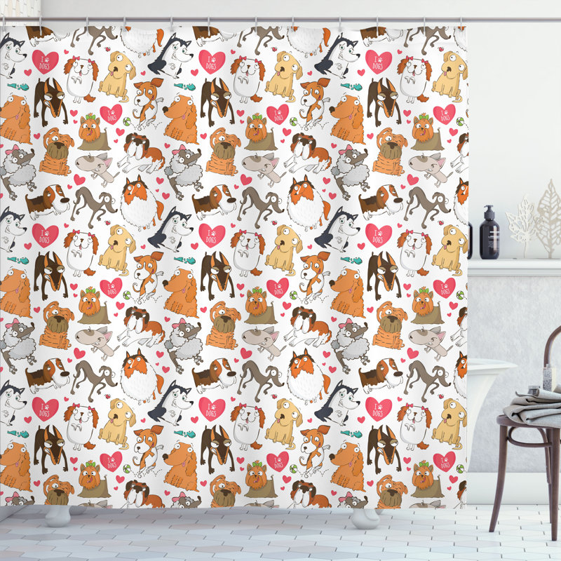Shower Curtain with Hooks Included, 70"H x 69"W