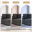 Fauteuil rembourré en flanelle de fourrure de lapin avec dossier rembourré et rembourré gris-2094806883