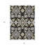 Tapis oriental lavable 10 pi x 14 pi noir et brun oriental