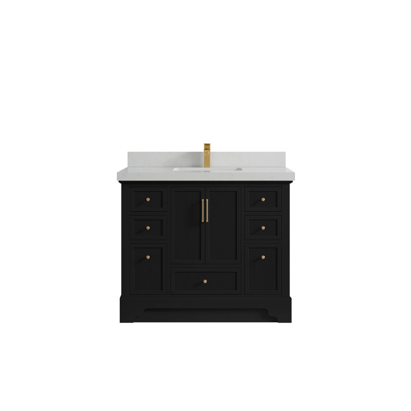 42 po X P 22 po De salle de bain Quartz de Carrare (option boutons)