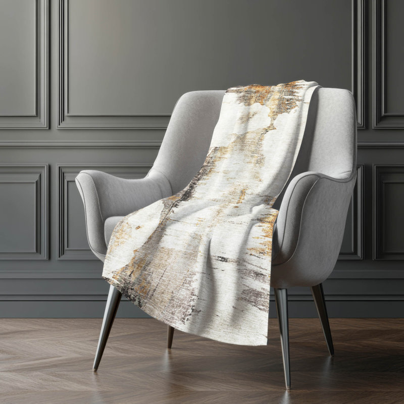 Jeté Sherpa ASB710 moderne lavable à la machine Addison, Beige