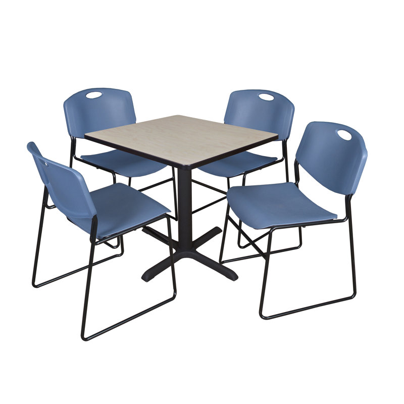Table de salle à manger Neyland Cain, 29" H x 30" L x 30" W, Érable, Blue