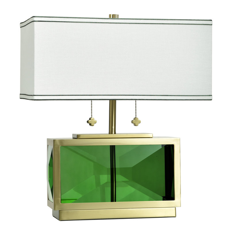 Tamara Day for Stylecraft Celeste Pure Crystal Glass Table Lamp, Green