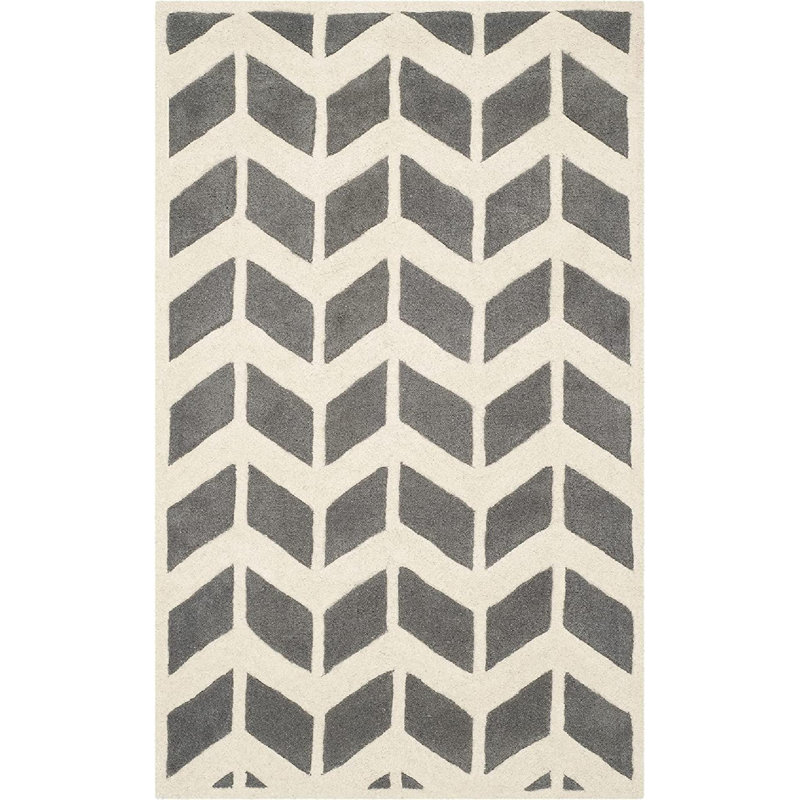 Chatham Hand Tufted Wool Chevron Rug, Rectangle 3' x 5'