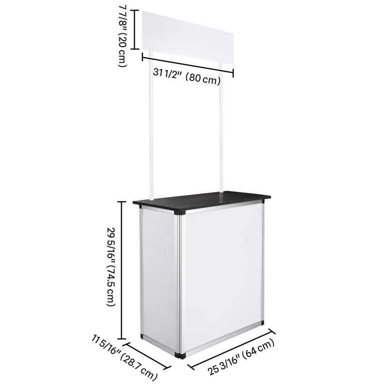 Freestanding Popup Promotional Counter Table Booth Portable Demo Display Banner Stand Tradeshow Countertop Aluminum Frame