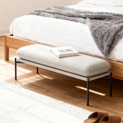 Banc rembourré blanc