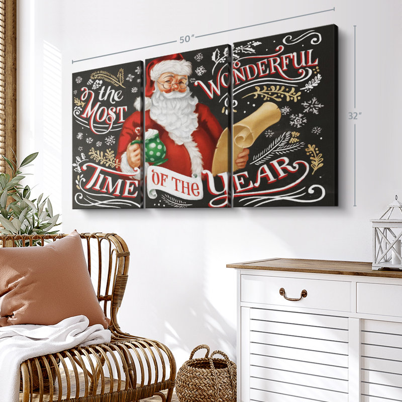 «Santa's List II Black» sur toile, H 48 po x l 74 po