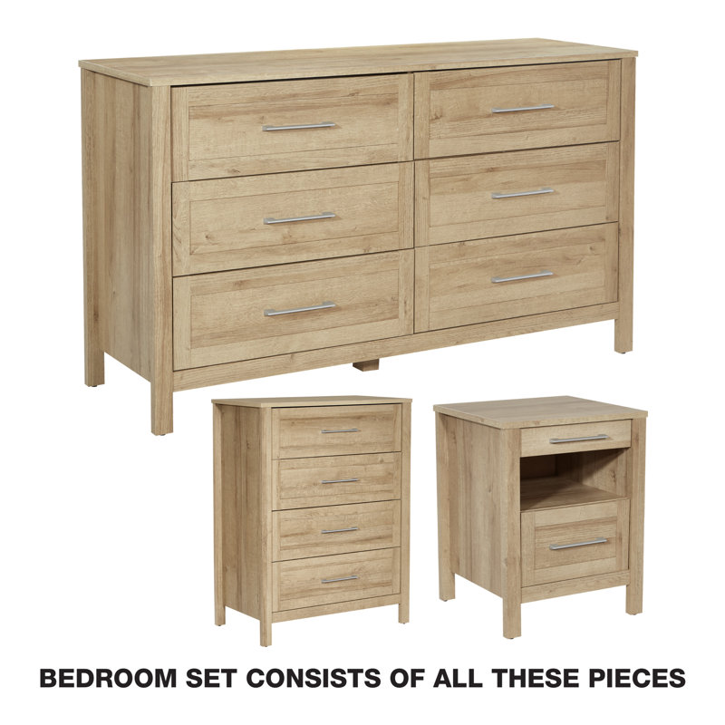 Ensemble de commode 3 pièces Saverne, Chêne des canyons