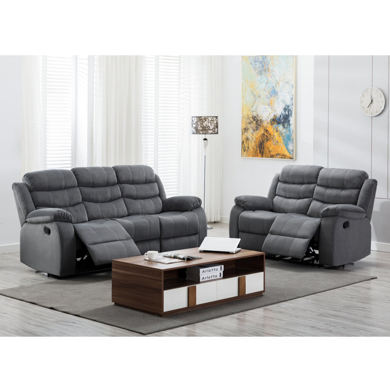 Ensemble de salon inclinable 2 pièces Kingstowne, Gris