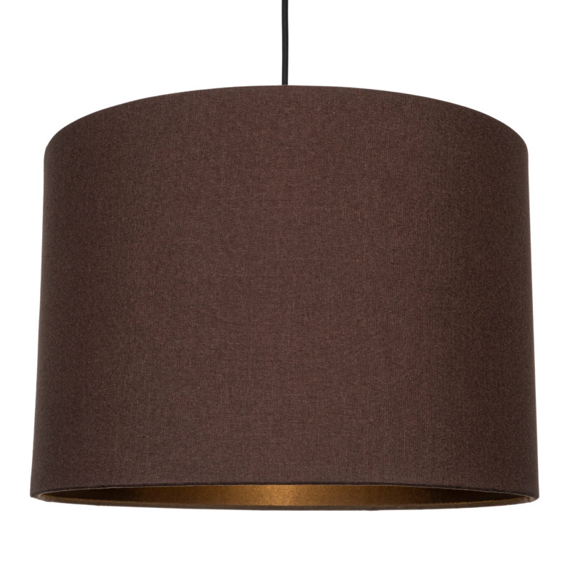 Ibiza Linen Drum Lamp Shade, 20cm H x 30cm W x 30cm D, Chocolate Brown