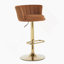 Tabouret de bar d'intérieur rembourré avec structure en métal, finition noyer et tissu beige, ensemble de 2