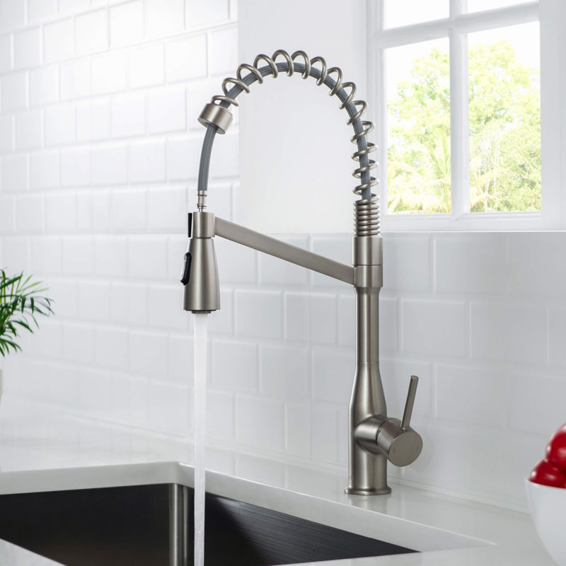 KIBI Largo Pull Down Kitchen Faucet, Brushed Nickel