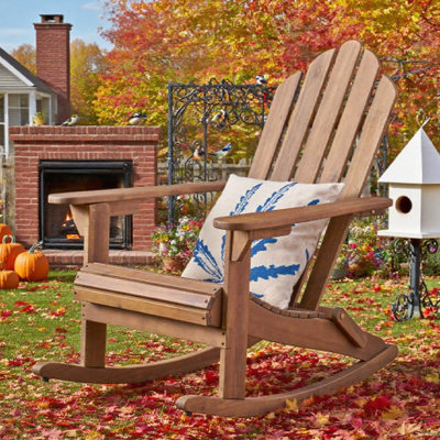 Chaise berçante brune Adirondack - Mobilier d'extérieur durable pour le jardin