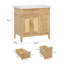 Meuble-lavabo 36 po avec lavabo en céramique, 2 portes et 2 tiroirs, panneau de rangement inclinable, structure en bois d'hévéa et armoire en contreplaqué, finition peinte