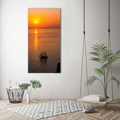 Sunset Sea 1 Piece Wrapped Canvas Wall Art
