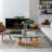 Triangle Glass Coffee Table with Wooden Base Clear Glass Top Mid-Century Abstract Glass Table-1057579313