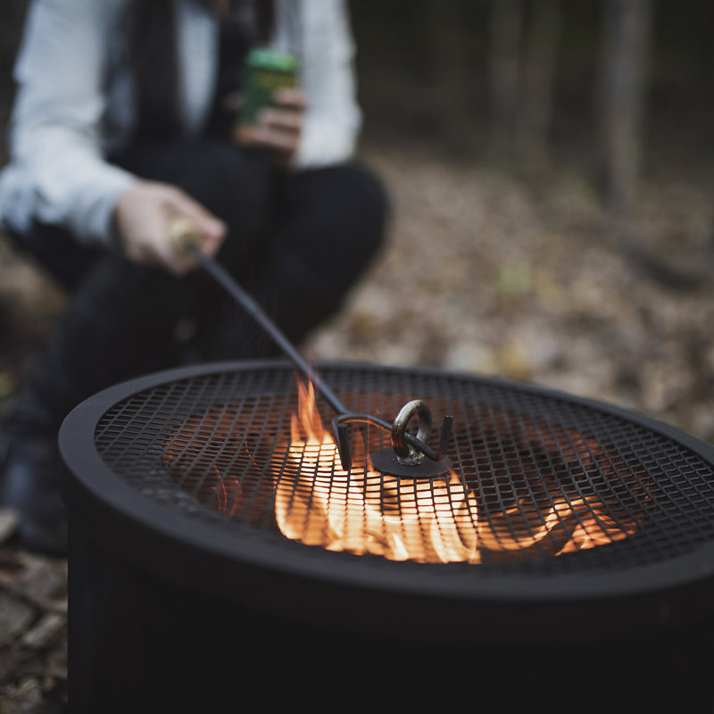 Black Steel Smokeless Portable Fire Pit with Carrying Bag