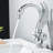 Chrome Swan Bathroom Faucet, 2-Handle Deck Mount Vanity Sink Faucet, Modern Hot & Cold