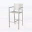 Tabourets de bar d'extérieur de 29,50 po avec cadre en aluminium antirouille, argent, parfait pour les terrasses et les barbecues
