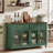Farmhouse Sideboard Buffet Cabinet With Storage,59" Large Credenza With 4 Glass Doors & 2 Drawers,Adjustable Shelves Console Table,Wood Kitchen Coffee Bar For Dining Room,Living Room-1474922012-1474769648