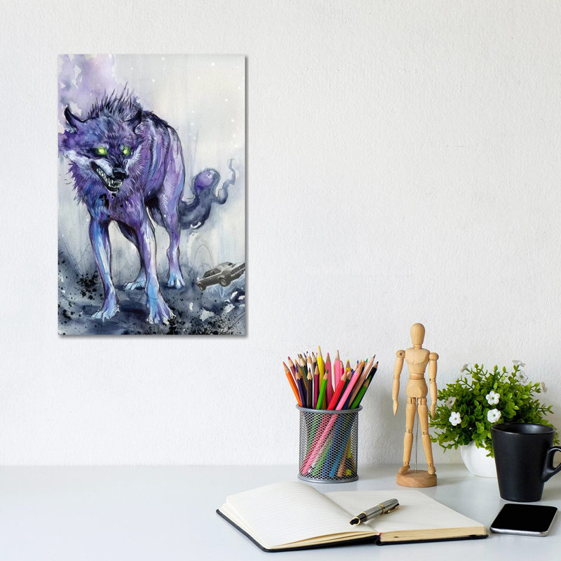 Fever Wolf 1 Piece Wrapped Canvas Painting, 20.32 cm H x 30.48 cm W