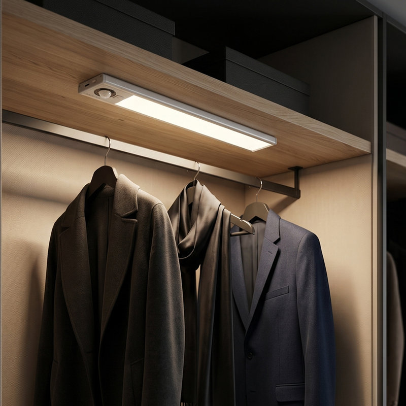 Lampe sous meuble rechargeable avec détecteur de mouvement, télécommande et température de couleur variable