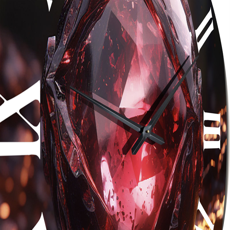 Horloge murale Red Gold Vibrant Stones, Petit