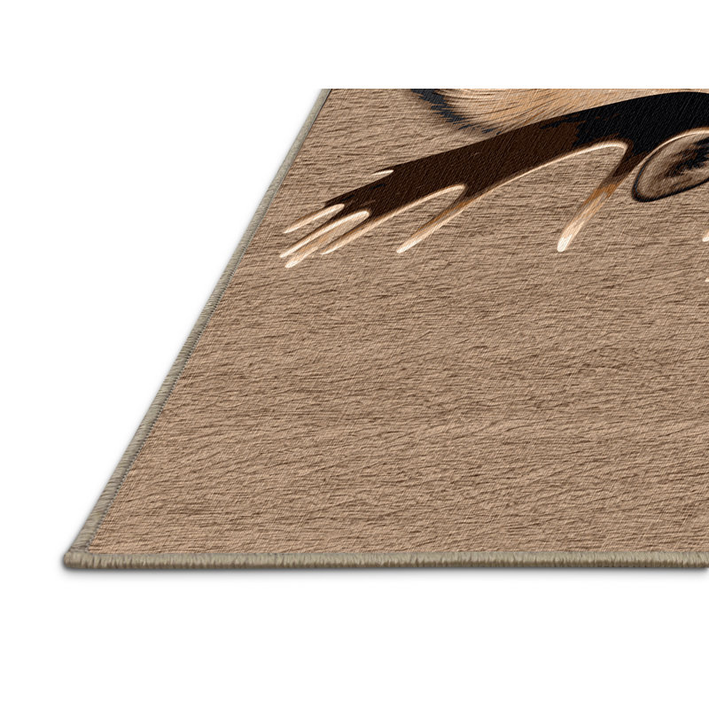 Washable Moose Wildlife Area Rug, Rectangle 2' x 3'