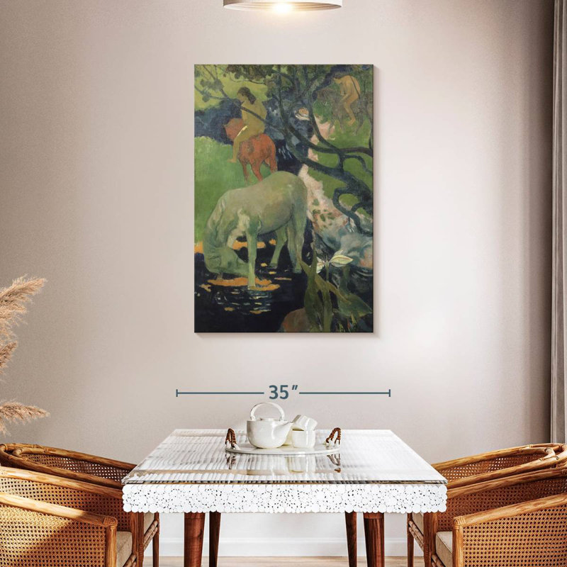 Brampt le cheval blanc, H 45 po x l 30 po