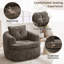 Fauteuil d'appoint rembourré pivotant à 360 ° Elowen avec coussin à double couche et coussin de dossier capitonné-128836609
