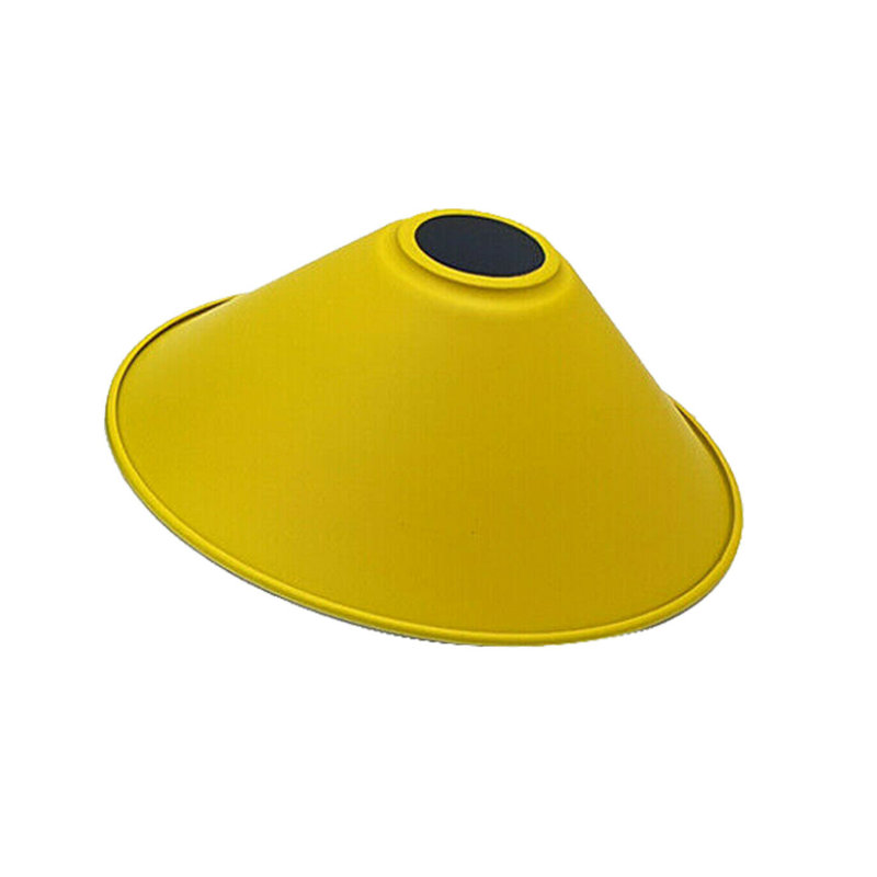 Vintage 10cm H Metal Cone Lamp Shade, Yellow
