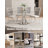 47.2" Dining Table Set for 4, Modern Round Glass Dining Table Set With 4 Upholstered Chairs, for Dining, Kitchen-218749486-218749473-218749474