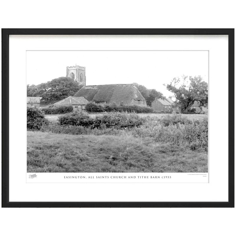Easington, All Saints Church And Tithe Barn C1955 by Francis Frith - Single Picture Frame Print, 40cm H x 50cm W x 2.3cm D